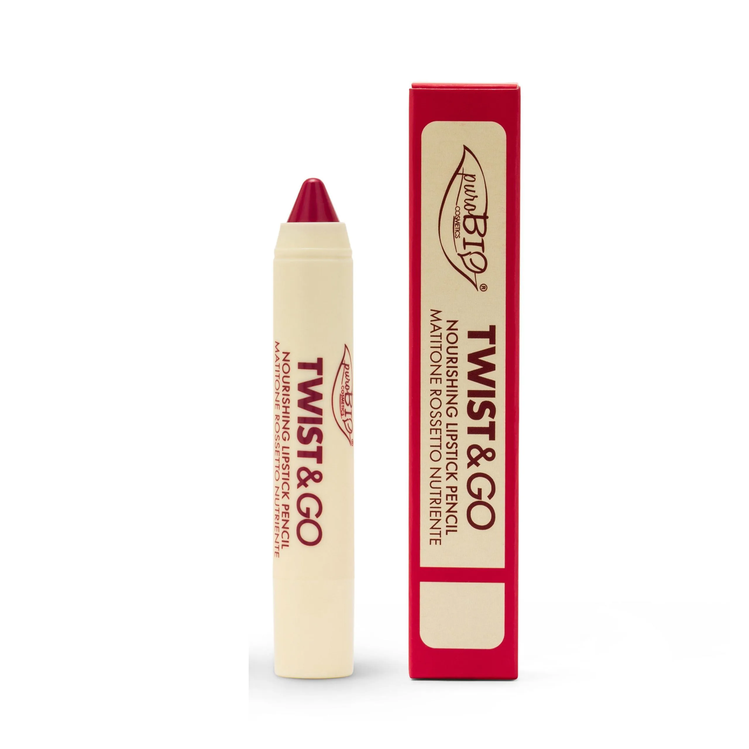 Purobio Twist & Go Nourishing Lipstick Pencil 504 Rosa Indiano