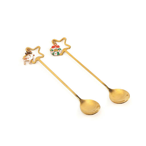 Neavita Natale Set da Due Cucchiaini