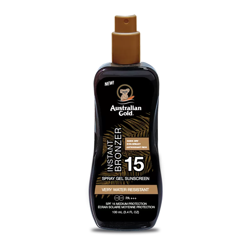 Australian Gold Spray Gel Whit Bronzer Spf 15 100 ml
